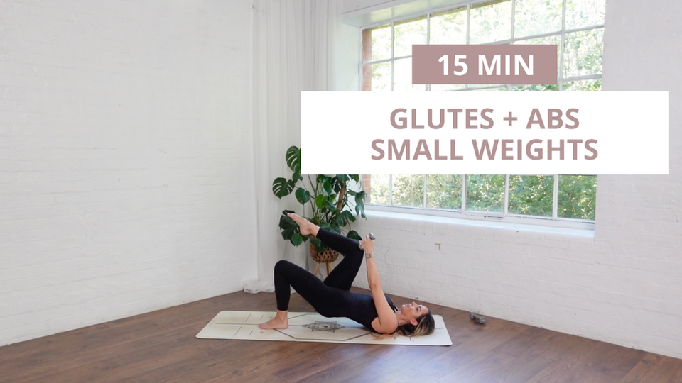 Glutes & Abs with small weights 15 min